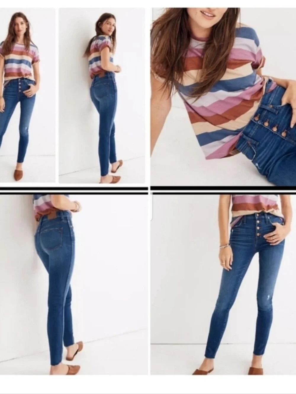 Madewell 10” High-Rise Raw Hem Button Fly Skinny Jeans Sz 30 - Picture 2 of 15